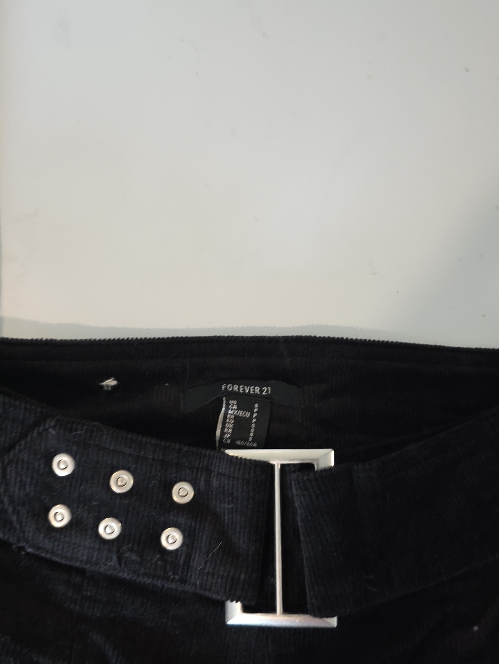 Forever 21 Black Corduroy Pants with Studded Belt